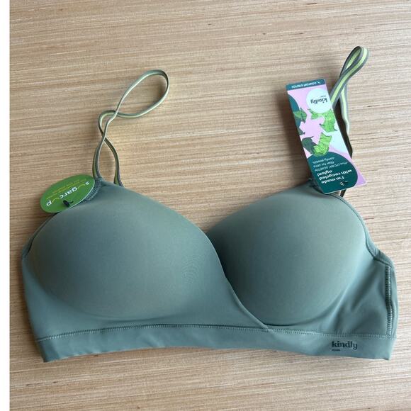 Kindly Yours Cross Over Hybrid Bra Small Sage Green NEW - Picture 1 of 13